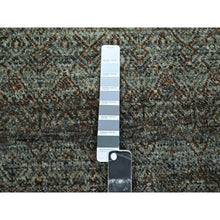 Load image into Gallery viewer, 10&#39;x10&#39; Arsenic Gray, Kohinoor Herat Pattern, Small Geometric Repetitive Diamond Design, Soft Wool, Tone On Tone, Hand Knotted, Round, Oriental Rug FWR460728