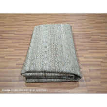 Load image into Gallery viewer, 10&#39;x10&#39; Arsenic Gray, Kohinoor Herat Pattern, Small Geometric Repetitive Diamond Design, Soft Wool, Tone On Tone, Hand Knotted, Round, Oriental Rug FWR460728