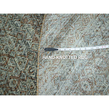 Load image into Gallery viewer, 10&#39;x10&#39; Arsenic Gray, Kohinoor Herat Pattern, Small Geometric Repetitive Diamond Design, Soft Wool, Tone On Tone, Hand Knotted, Round, Oriental Rug FWR460728