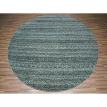 Load image into Gallery viewer, 10&#39;x10&#39; Imperial Blue, Hand Knotted, Kohinoor Herat Pattern, Small Geometric Repetitive Diamond Design, Soft Wool, Tone On Tone, Round, Oriental Rug FWR460734