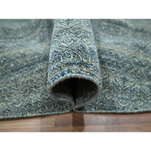 Load image into Gallery viewer, 10&#39;x10&#39; Imperial Blue, Hand Knotted, Kohinoor Herat Pattern, Small Geometric Repetitive Diamond Design, Soft Wool, Tone On Tone, Round, Oriental Rug FWR460734