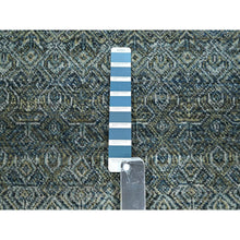 Load image into Gallery viewer, 10&#39;x10&#39; Imperial Blue, Hand Knotted, Kohinoor Herat Pattern, Small Geometric Repetitive Diamond Design, Soft Wool, Tone On Tone, Round, Oriental Rug FWR460734
