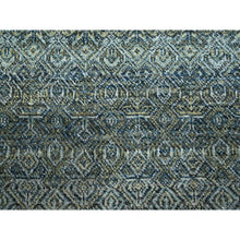 Load image into Gallery viewer, 10&#39;x10&#39; Imperial Blue, Hand Knotted, Kohinoor Herat Pattern, Small Geometric Repetitive Diamond Design, Soft Wool, Tone On Tone, Round, Oriental Rug FWR460734