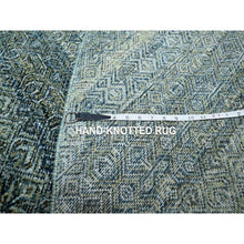 Load image into Gallery viewer, 10&#39;x10&#39; Imperial Blue, Hand Knotted, Kohinoor Herat Pattern, Small Geometric Repetitive Diamond Design, Soft Wool, Tone On Tone, Round, Oriental Rug FWR460734