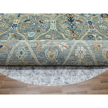Load image into Gallery viewer, 11&#39;10&quot;x11&#39;10&quot; Sage Green, Trellis Borderless Garden Design, Agra, Hand Knotted, Hand Spun New Zealand Wool, Round, Oriental Rug FWR460740