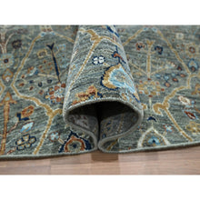 Load image into Gallery viewer, 11&#39;10&quot;x11&#39;10&quot; Sage Green, Trellis Borderless Garden Design, Agra, Hand Knotted, Hand Spun New Zealand Wool, Round, Oriental Rug FWR460740