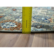Load image into Gallery viewer, 11&#39;10&quot;x11&#39;10&quot; Sage Green, Trellis Borderless Garden Design, Agra, Hand Knotted, Hand Spun New Zealand Wool, Round, Oriental Rug FWR460740