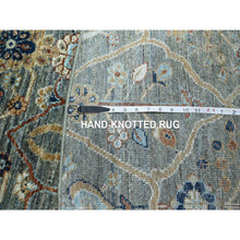 Load image into Gallery viewer, 11&#39;10&quot;x11&#39;10&quot; Sage Green, Trellis Borderless Garden Design, Agra, Hand Knotted, Hand Spun New Zealand Wool, Round, Oriental Rug FWR460740