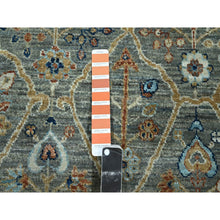 Load image into Gallery viewer, 9&#39;10&quot;x9&#39;10&quot; Basil Green, Hand Knotted, Trellis Borderless Garden Design, Agra, Hand Spun New Zealand Wool, Round, Oriental Rug FWR460746