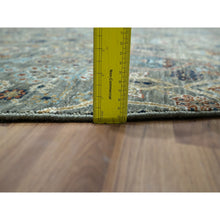 Load image into Gallery viewer, 9&#39;10&quot;x9&#39;10&quot; Basil Green, Hand Knotted, Trellis Borderless Garden Design, Agra, Hand Spun New Zealand Wool, Round, Oriental Rug FWR460746