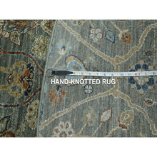 Load image into Gallery viewer, 9&#39;10&quot;x9&#39;10&quot; Basil Green, Hand Knotted, Trellis Borderless Garden Design, Agra, Hand Spun New Zealand Wool, Round, Oriental Rug FWR460746