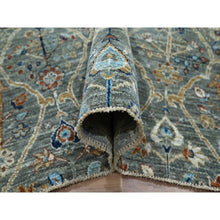 Load image into Gallery viewer, 8&#39;10&quot;x12&#39; Sage Green, Hand Spun New Zealand Wool, Trellis Borderless Garden Design, Agra, Hand Knotted, Oriental Rug FWR460752