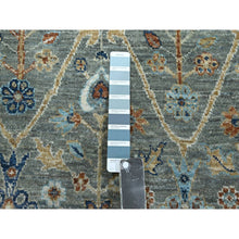 Load image into Gallery viewer, 8&#39;10&quot;x12&#39; Sage Green, Hand Spun New Zealand Wool, Trellis Borderless Garden Design, Agra, Hand Knotted, Oriental Rug FWR460752