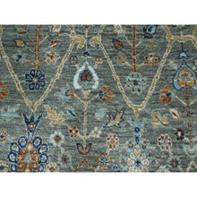 Load image into Gallery viewer, 8&#39;10&quot;x12&#39; Sage Green, Hand Spun New Zealand Wool, Trellis Borderless Garden Design, Agra, Hand Knotted, Oriental Rug FWR460752
