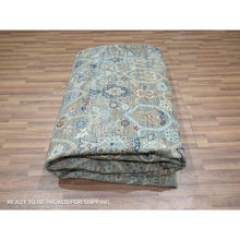 Load image into Gallery viewer, 8&#39;10&quot;x12&#39; Sage Green, Hand Spun New Zealand Wool, Trellis Borderless Garden Design, Agra, Hand Knotted, Oriental Rug FWR460752