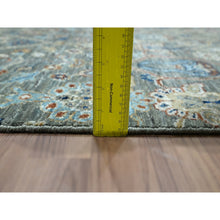 Load image into Gallery viewer, 8&#39;10&quot;x12&#39; Sage Green, Hand Spun New Zealand Wool, Trellis Borderless Garden Design, Agra, Hand Knotted, Oriental Rug FWR460752