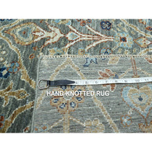 Load image into Gallery viewer, 8&#39;10&quot;x12&#39; Sage Green, Hand Spun New Zealand Wool, Trellis Borderless Garden Design, Agra, Hand Knotted, Oriental Rug FWR460752