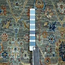 Load image into Gallery viewer, 9&#39;1&quot;x12&#39; Viridian Green, Trellis Borderless Garden Design, Agra, Hand Knotted, Hand Spun New Zealand Wool, Oriental Rug FWR460758