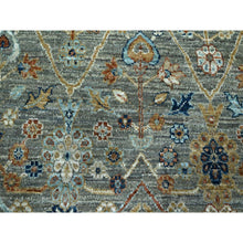 Load image into Gallery viewer, 9&#39;1&quot;x12&#39; Viridian Green, Trellis Borderless Garden Design, Agra, Hand Knotted, Hand Spun New Zealand Wool, Oriental Rug FWR460758
