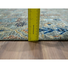 Load image into Gallery viewer, 9&#39;1&quot;x12&#39; Viridian Green, Trellis Borderless Garden Design, Agra, Hand Knotted, Hand Spun New Zealand Wool, Oriental Rug FWR460758