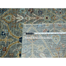 Load image into Gallery viewer, 9&#39;1&quot;x12&#39; Viridian Green, Trellis Borderless Garden Design, Agra, Hand Knotted, Hand Spun New Zealand Wool, Oriental Rug FWR460758
