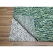 Load image into Gallery viewer, 9&#39;4&quot;x11&#39;9&quot; Sage Green, Hand Knotted, Grass Design With Looped Pile, Pure Wool, Oriental Rug FWR460770