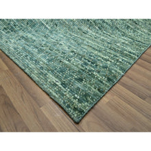 Load image into Gallery viewer, 9&#39;4&quot;x11&#39;9&quot; Sage Green, Hand Knotted, Grass Design With Looped Pile, Pure Wool, Oriental Rug FWR460770