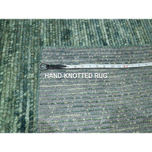 Load image into Gallery viewer, 9&#39;4&quot;x11&#39;9&quot; Sage Green, Hand Knotted, Grass Design With Looped Pile, Pure Wool, Oriental Rug FWR460770