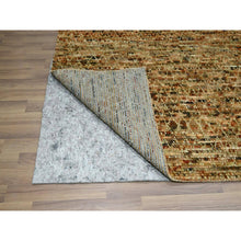 Load image into Gallery viewer, 9&#39;4&quot;x12&#39;1&quot; Copper Brown, Organic Wool, Hand Knotted, Grass Design With Looped Pile, Oriental Rug FWR460776
