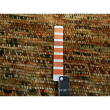 Load image into Gallery viewer, 9&#39;4&quot;x12&#39;1&quot; Copper Brown, Organic Wool, Hand Knotted, Grass Design With Looped Pile, Oriental Rug FWR460776