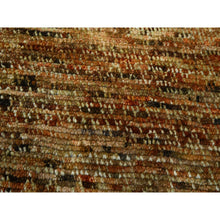 Load image into Gallery viewer, 9&#39;4&quot;x12&#39;1&quot; Copper Brown, Organic Wool, Hand Knotted, Grass Design With Looped Pile, Oriental Rug FWR460776