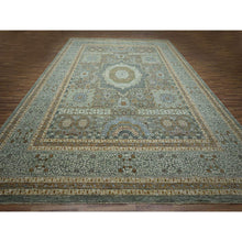 Load image into Gallery viewer, 12&#39;2&quot;x15&#39; Sage Green, Pre Historic 14th Century Influence, Mamluk Design, Natural Dyes, Hand Knotted, Pure Wool, Xl, Oversized, Oriental Rug FWR460788