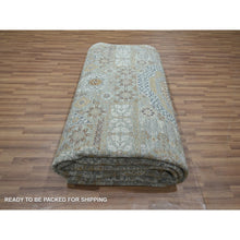 Load image into Gallery viewer, 12&#39;2&quot;x15&#39; Sage Green, Pre Historic 14th Century Influence, Mamluk Design, Natural Dyes, Hand Knotted, Pure Wool, Xl, Oversized, Oriental Rug FWR460788