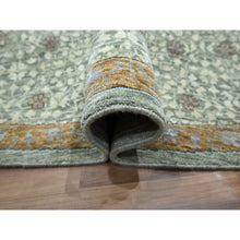 Load image into Gallery viewer, 12&#39;x12&#39; Pistachio Green, Pre Historic 14th Century Influence, Mamluk Design, Natural Dyes, Hand Knotted, Pure Wool, Round, Oriental Rug FWR460794
