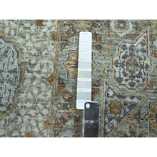 Load image into Gallery viewer, 12&#39;x12&#39; Pistachio Green, Pre Historic 14th Century Influence, Mamluk Design, Natural Dyes, Hand Knotted, Pure Wool, Round, Oriental Rug FWR460794