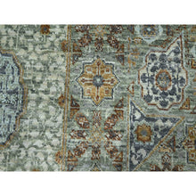 Load image into Gallery viewer, 12&#39;x12&#39; Pistachio Green, Pre Historic 14th Century Influence, Mamluk Design, Natural Dyes, Hand Knotted, Pure Wool, Round, Oriental Rug FWR460794