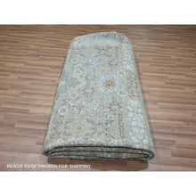 Load image into Gallery viewer, 12&#39;x12&#39; Pistachio Green, Pre Historic 14th Century Influence, Mamluk Design, Natural Dyes, Hand Knotted, Pure Wool, Round, Oriental Rug FWR460794