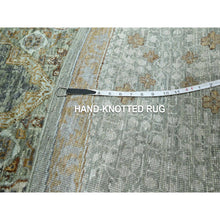 Load image into Gallery viewer, 12&#39;x12&#39; Pistachio Green, Pre Historic 14th Century Influence, Mamluk Design, Natural Dyes, Hand Knotted, Pure Wool, Round, Oriental Rug FWR460794