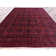 Load image into Gallery viewer, 9&#39;10&quot;x12&#39;10&quot; Chili Red, Afghan Khamyab With Geometric Pattern, Hand Knotted, Soft And Velvety Wool, Vegetable Dyes, Oriental Rug FWR4602