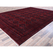 Load image into Gallery viewer, 9&#39;10&quot;x12&#39;10&quot; Chili Red, Afghan Khamyab With Geometric Pattern, Hand Knotted, Soft And Velvety Wool, Vegetable Dyes, Oriental Rug FWR4602