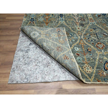 Load image into Gallery viewer, 8&#39;1&quot;x10&#39; Camouflage Green, Trellis Borderless Garden Design, Agra, Hand Knotted, Hand Spun New Zealand Wool, Oriental Rug FWR460806