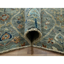 Load image into Gallery viewer, 8&#39;1&quot;x10&#39; Camouflage Green, Trellis Borderless Garden Design, Agra, Hand Knotted, Hand Spun New Zealand Wool, Oriental Rug FWR460806