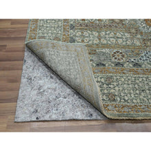 Load image into Gallery viewer, 6&#39;1&quot;x9&#39;1&quot; Pistachio Green, Natural Dyes, Hand Knotted, Pure Wool, Pre Historic 14th Century Influence, Mamluk Design, Oriental Rug  FWR460818