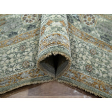 Load image into Gallery viewer, 6&#39;1&quot;x9&#39;1&quot; Pistachio Green, Natural Dyes, Hand Knotted, Pure Wool, Pre Historic 14th Century Influence, Mamluk Design, Oriental Rug  FWR460818