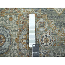 Load image into Gallery viewer, 6&#39;1&quot;x9&#39;1&quot; Pistachio Green, Natural Dyes, Hand Knotted, Pure Wool, Pre Historic 14th Century Influence, Mamluk Design, Oriental Rug  FWR460818