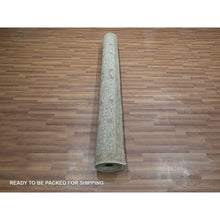 Load image into Gallery viewer, 6&#39;1&quot;x9&#39;1&quot; Pistachio Green, Natural Dyes, Hand Knotted, Pure Wool, Pre Historic 14th Century Influence, Mamluk Design, Oriental Rug  FWR460818