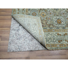 Load image into Gallery viewer, 5&#39;2&quot;x7&#39;2&quot; Basil Green, Hand Knotted, Pre Historic 14th Century Influence, Mamluk Design, Natural Dyes, Pure Wool, Oriental Rug FWR460824