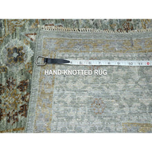 Load image into Gallery viewer, 5&#39;2&quot;x7&#39;2&quot; Basil Green, Hand Knotted, Pre Historic 14th Century Influence, Mamluk Design, Natural Dyes, Pure Wool, Oriental Rug FWR460824
