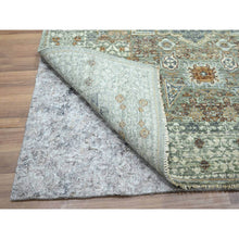 Load image into Gallery viewer, 4&#39;1&quot;x6&#39; Sage Green, Pre Historic 14th Century Influence, Mamluk Design, Natural Dyes, Hand Knotted, Pure Wool, Oriental Rug FWR460830
