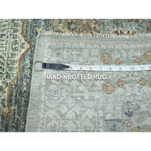 Load image into Gallery viewer, 4&#39;1&quot;x6&#39; Sage Green, Pre Historic 14th Century Influence, Mamluk Design, Natural Dyes, Hand Knotted, Pure Wool, Oriental Rug FWR460830